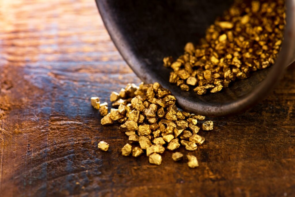 Gold nuggets prepared for compliance and traceability checks
